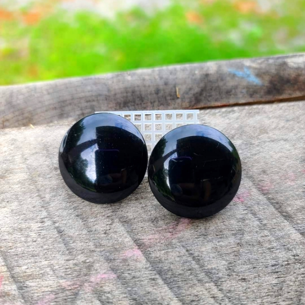 Black bubble earrings